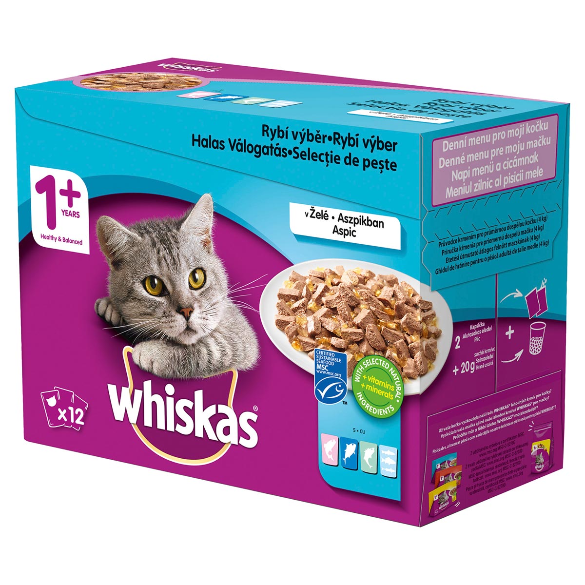 Whiskas kapsičky rybí výběr v želé 48 x 100 g