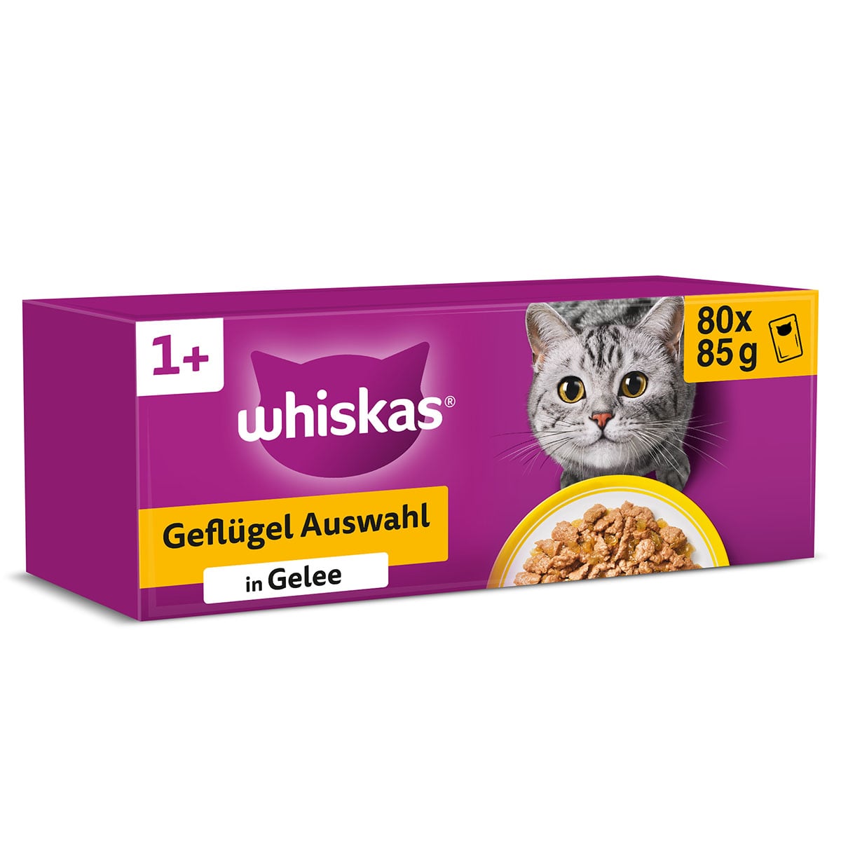 WHISKAS Geflügel Auswahl in Gelee Adult 80x85g
