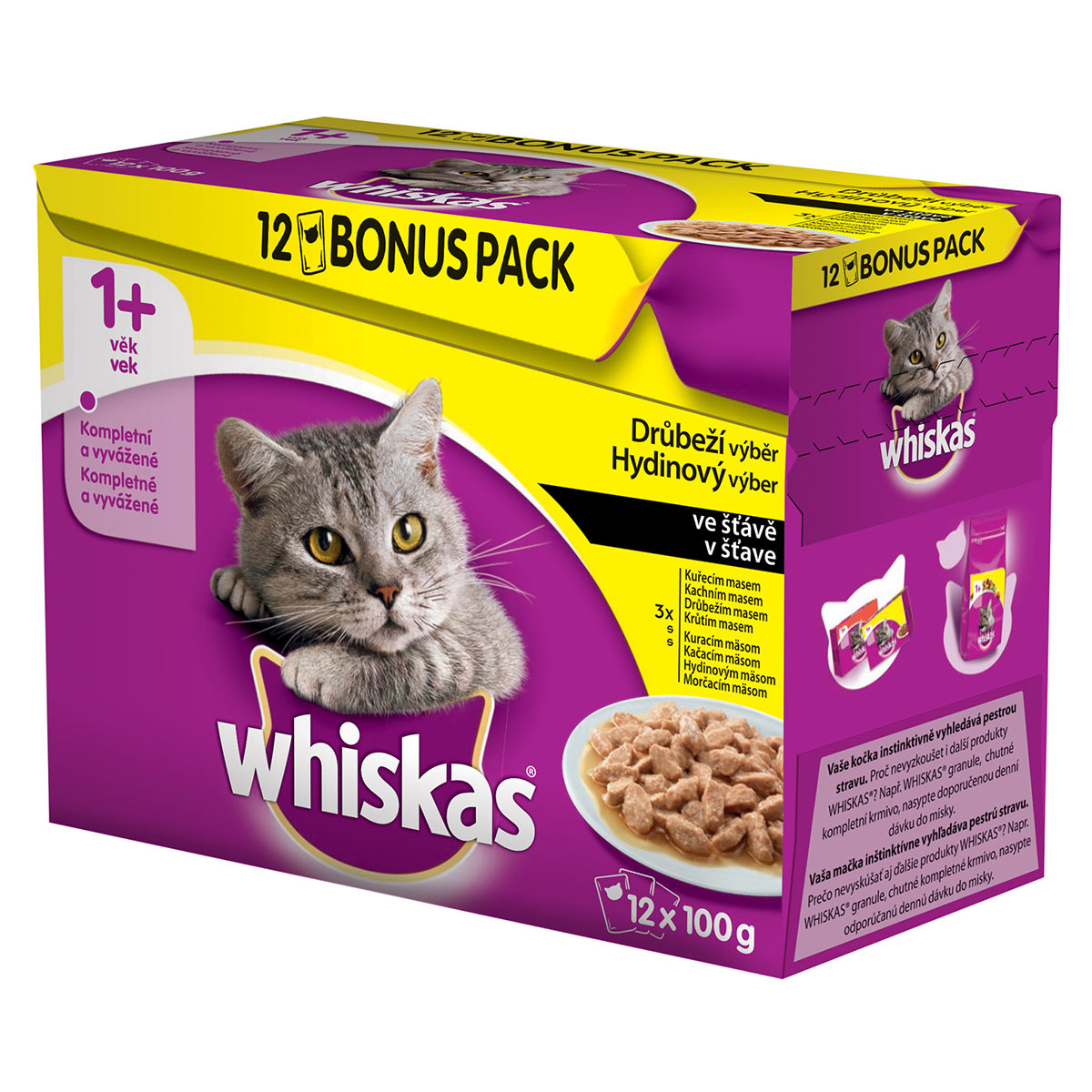 Whiskas kapsičky drůbeží výběr ve šťávě 12x100g