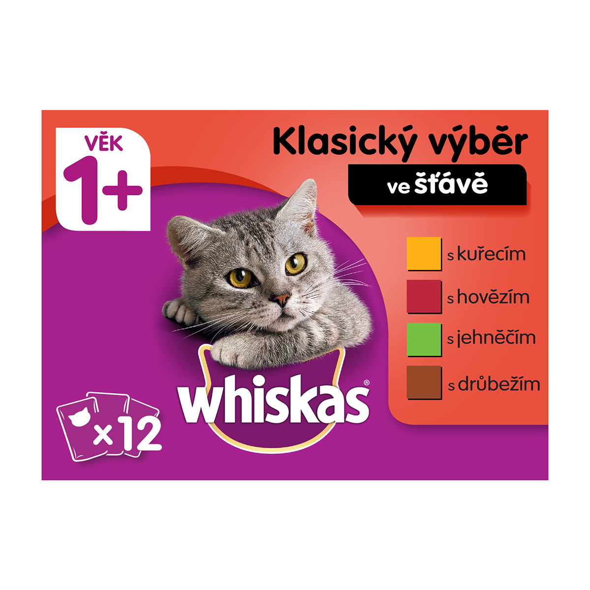 Whiskas kapsičky klasický výběr ve šťávě 12x100g