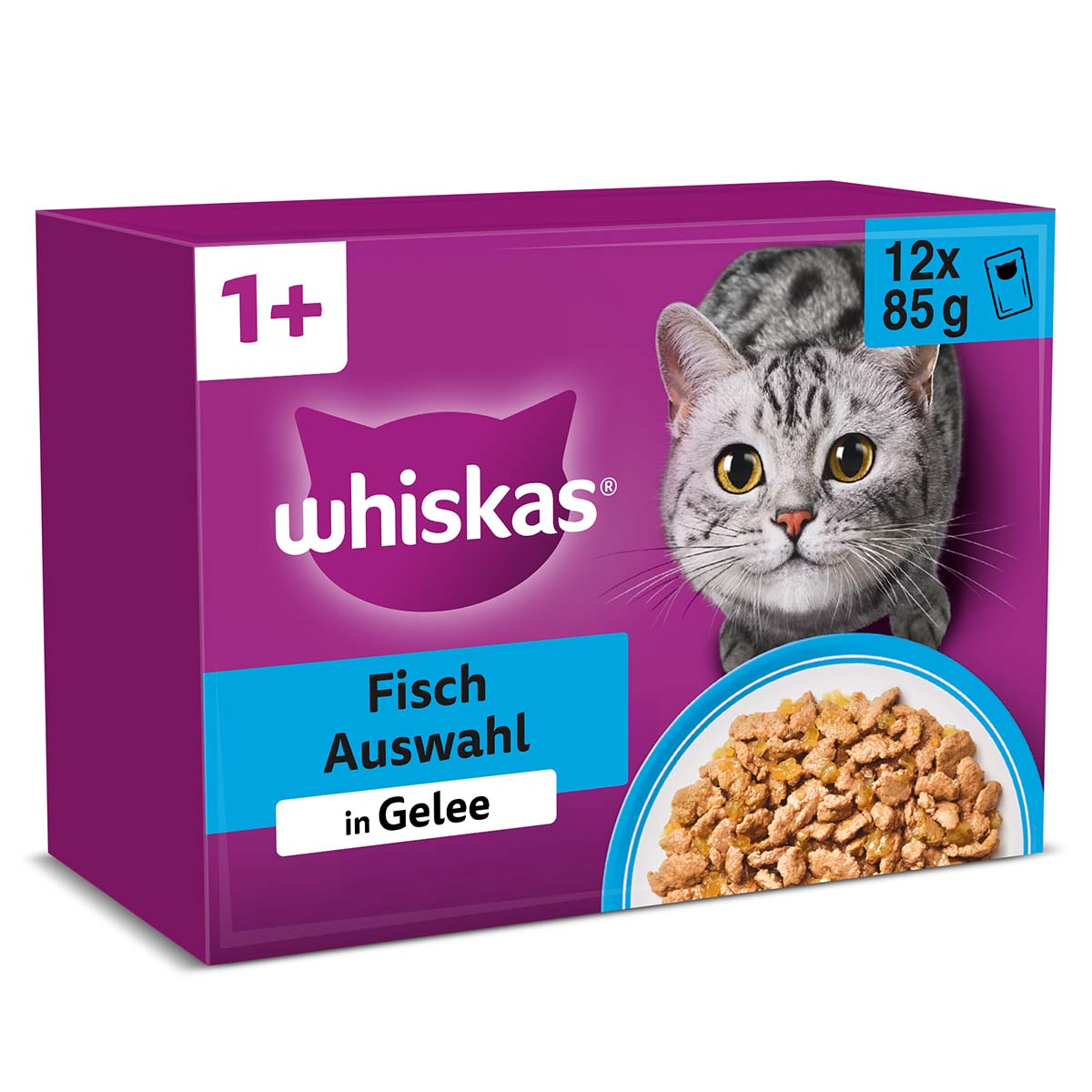 WHISKAS Multipack 1+ Fisch Auswahl Gelee 12x85g