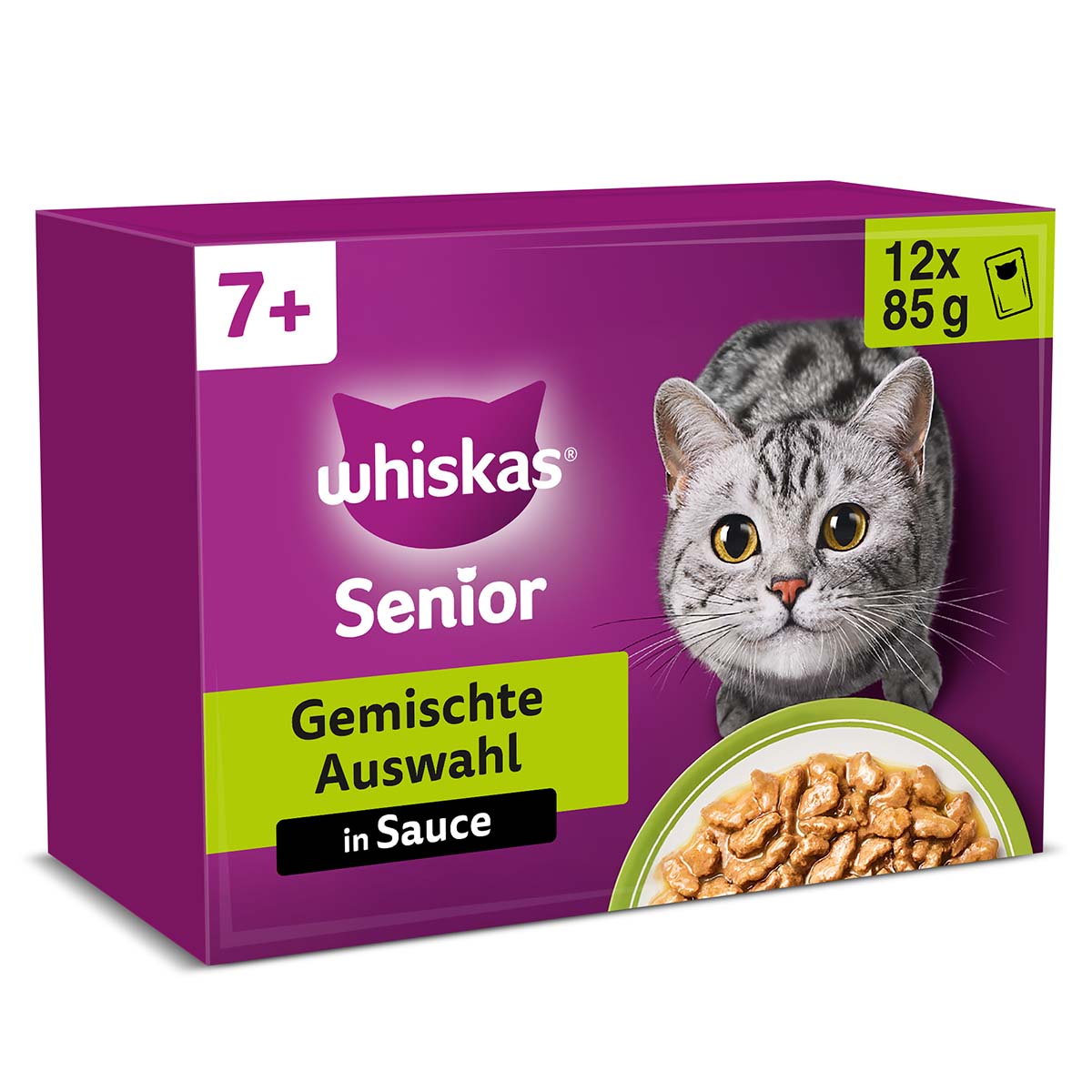 WHISKAS MULTIPACK 7+ Gemischte Auswahl in Sauce 12x85g