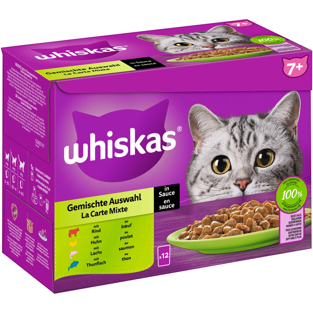 Whiskas Multipack 7+ Gemischte Auswahl in Sauce 12x85g