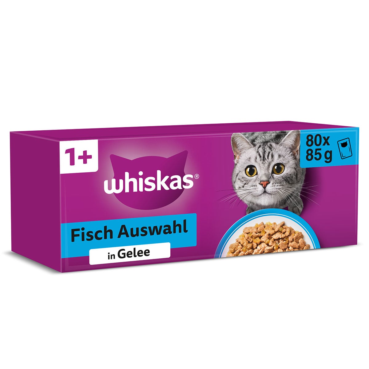 WHISKAS Pouch Multipack 1+ Fisch in Gelee 80x85g