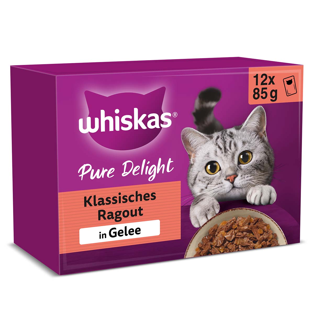 WHISKAS PURE DELIGHT MULTIPACK Klassisches Ragout in Gelee 12x85g