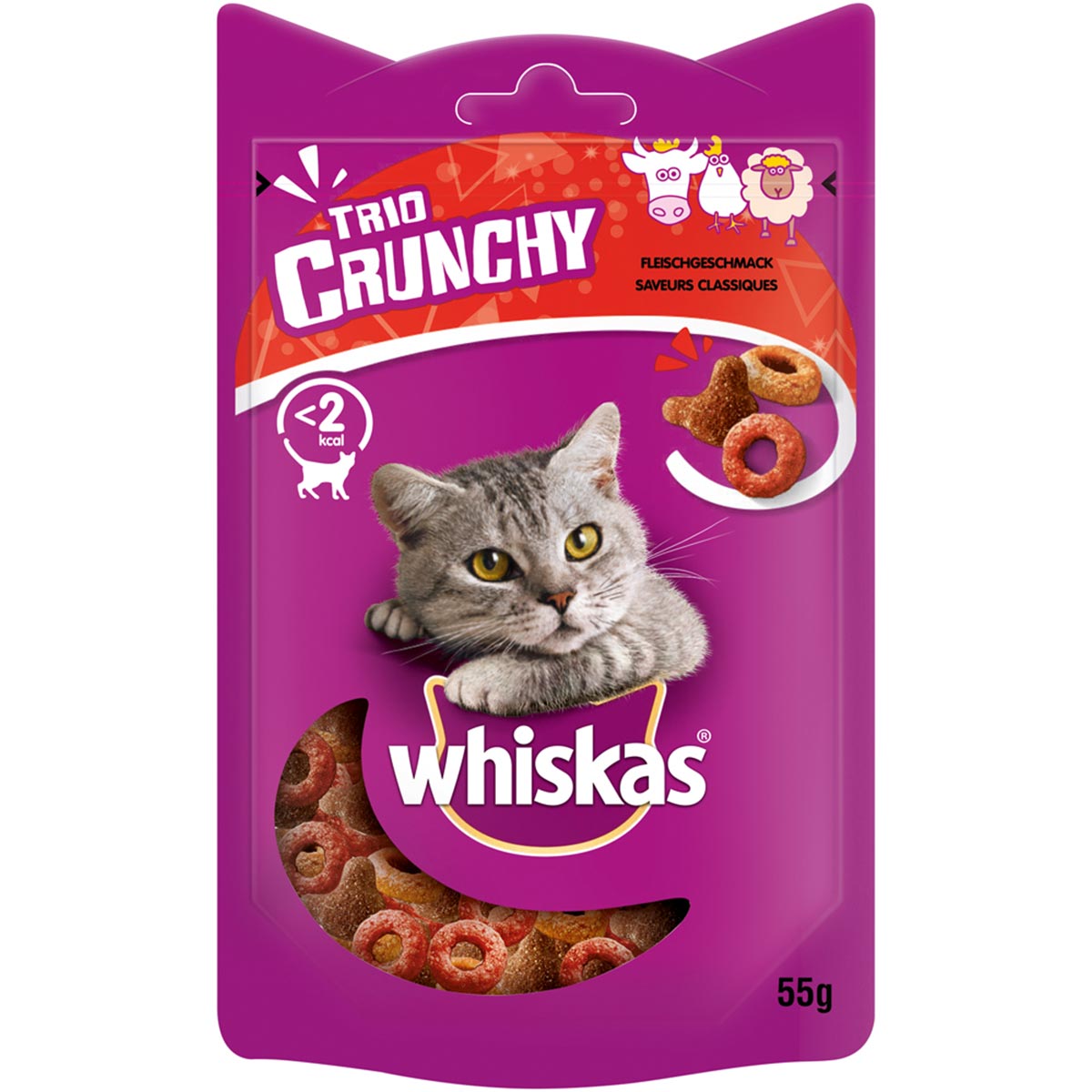 Whiskas Trio Crunchy Treats Fleischgeschmack 3x55g Whiskas Trio Crunchy Treats Fleischgeschmack 3x55g