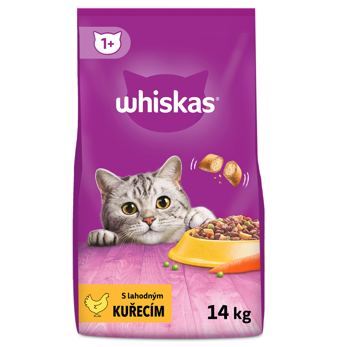 Levně Whiskas Trockenfutter mit Huhn 14kg 14kg