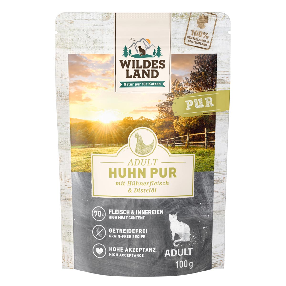Wildes Land Huhn PUR mit Distelöl 12×100 g