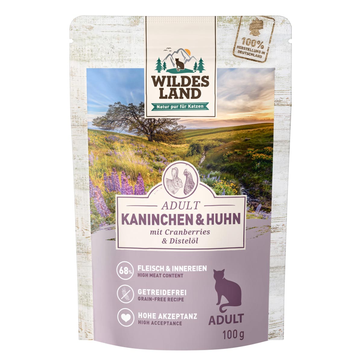 Wildes Land Kaninchen und Huhn mit Cranberries 12×100 g