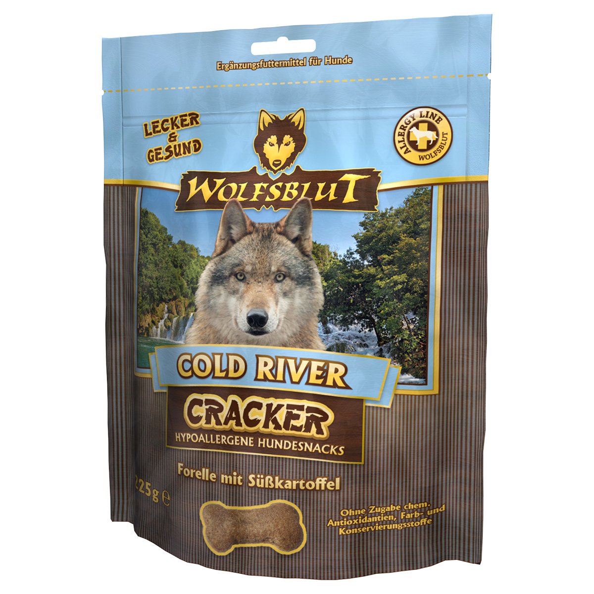 Levně Wolfsblut Cracker Cold River, pstruh 225 g