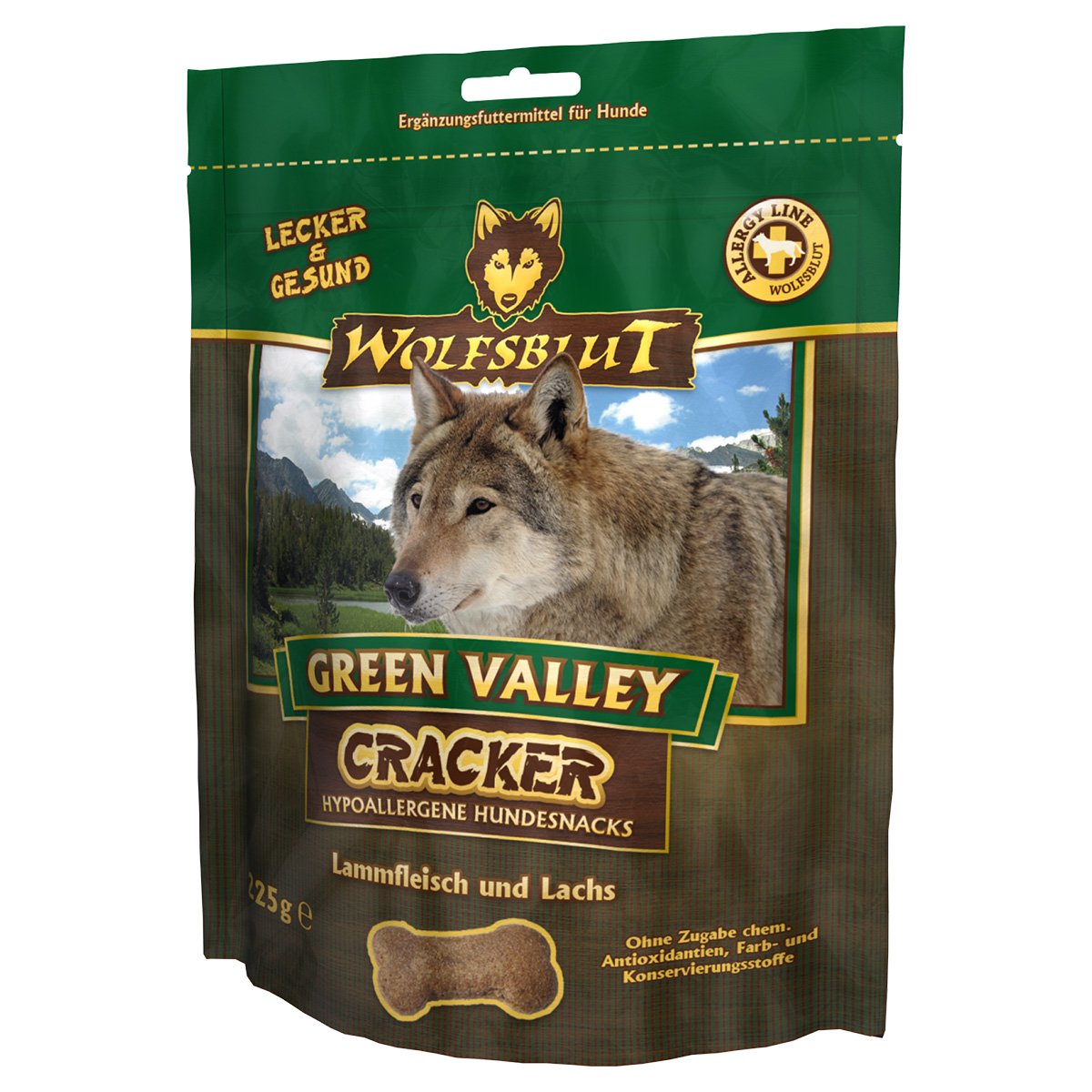 Wolfsblut Cracker Green Valley, jehněčí a losos 225 g