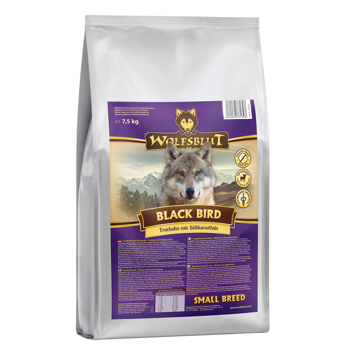 Levně Wolfsblut Black Bird Small Breed 7,5 kg