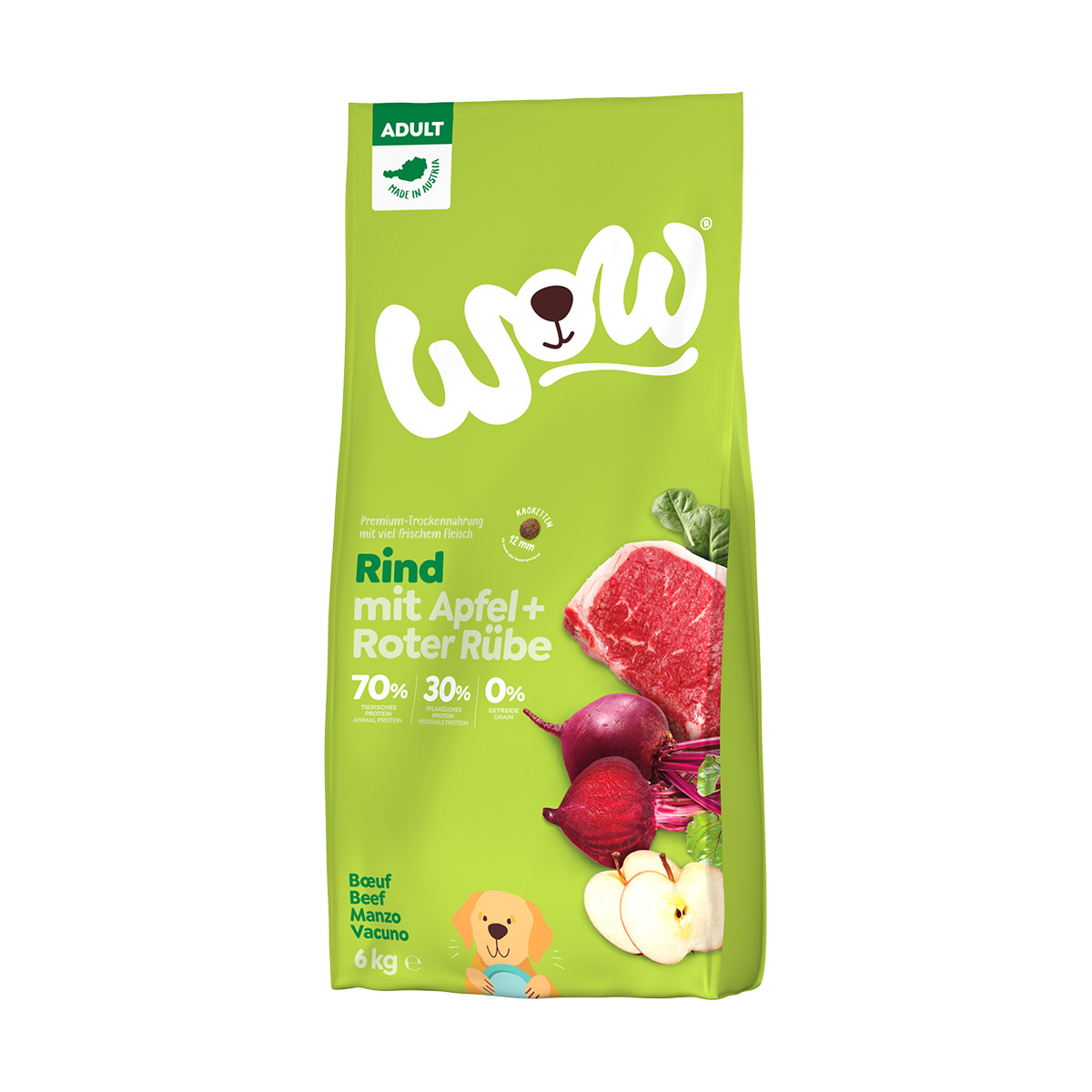 Levně WOW Adult granule s hovězím masem, 6 kg