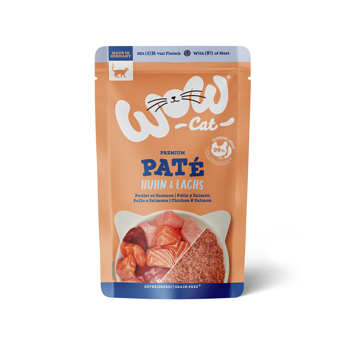 WOW CAT Adult kuře a losos 12 × 125 g