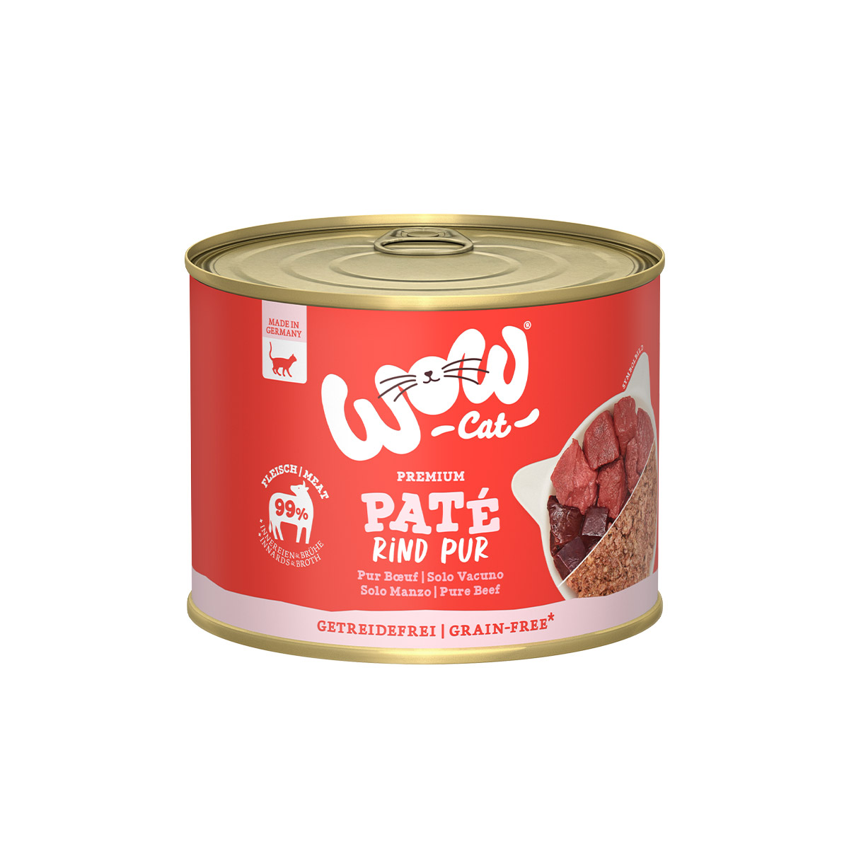 WOW CAT Adult čisté hovězí maso 6× 200 g