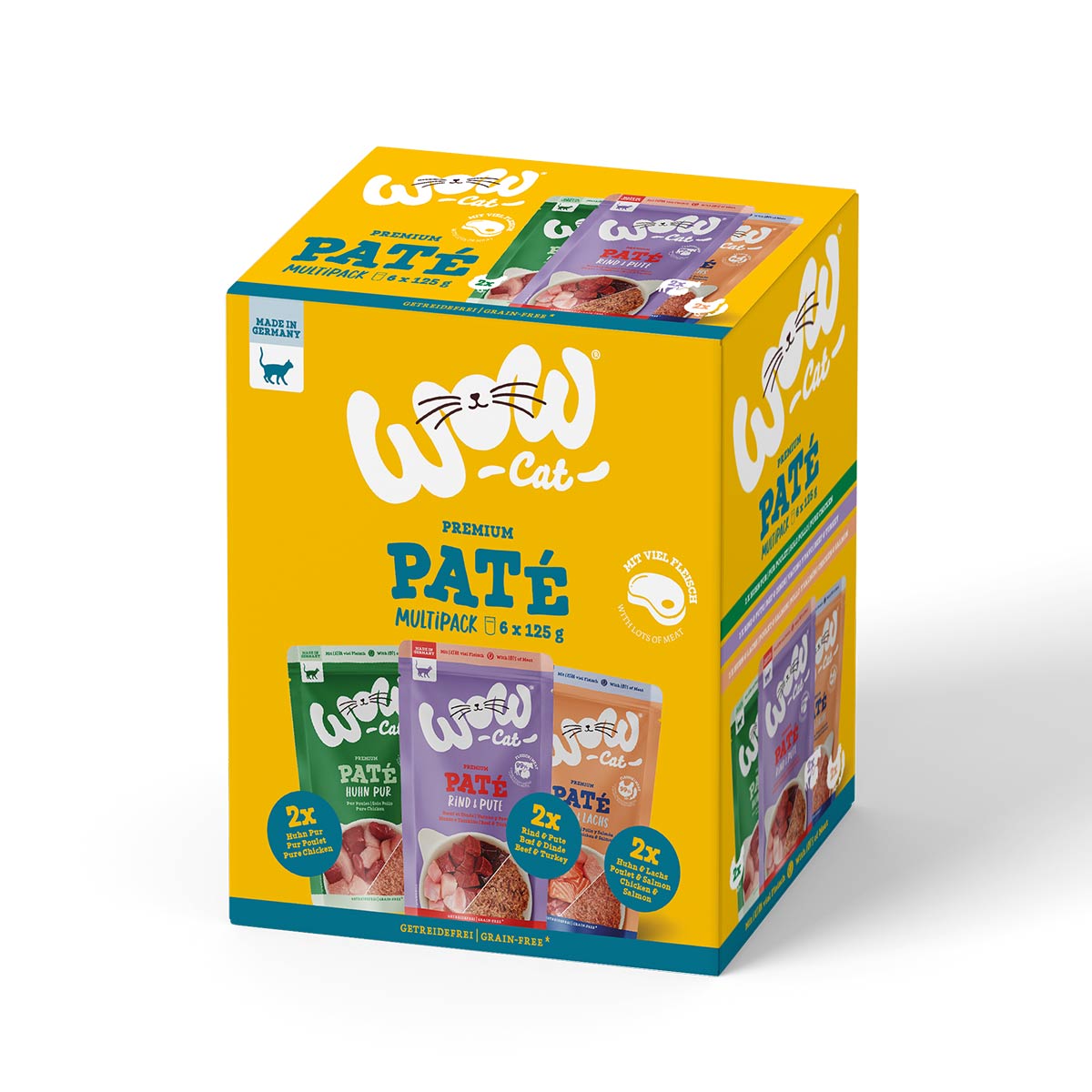 Levně WOW CAT Adult MULTIPACK 6× 125 g