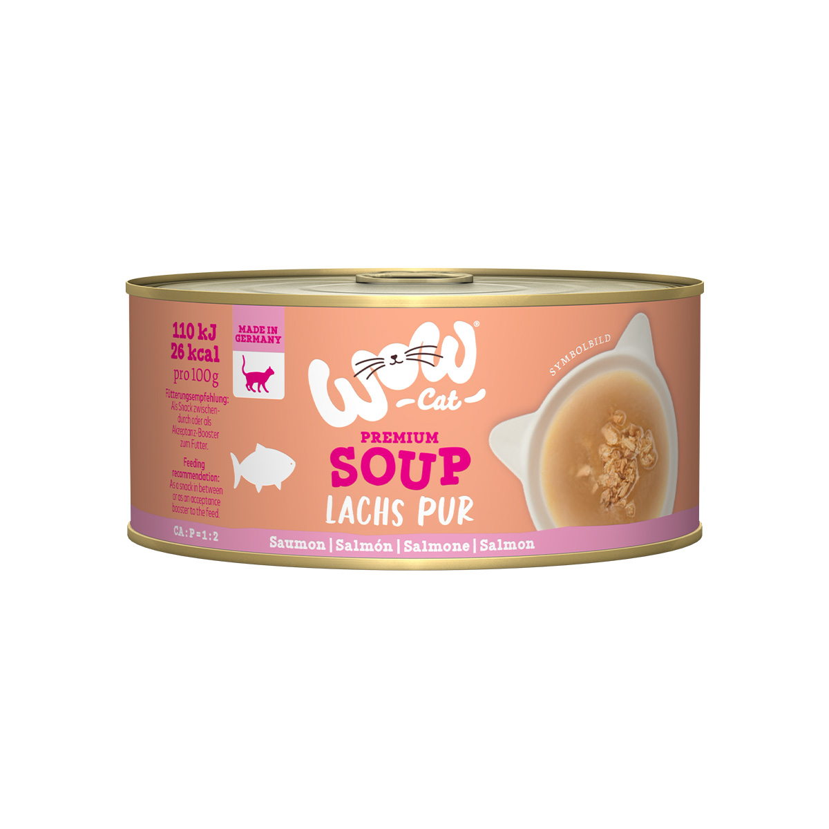 WOW CAT polévka z lososa 12× 70 g