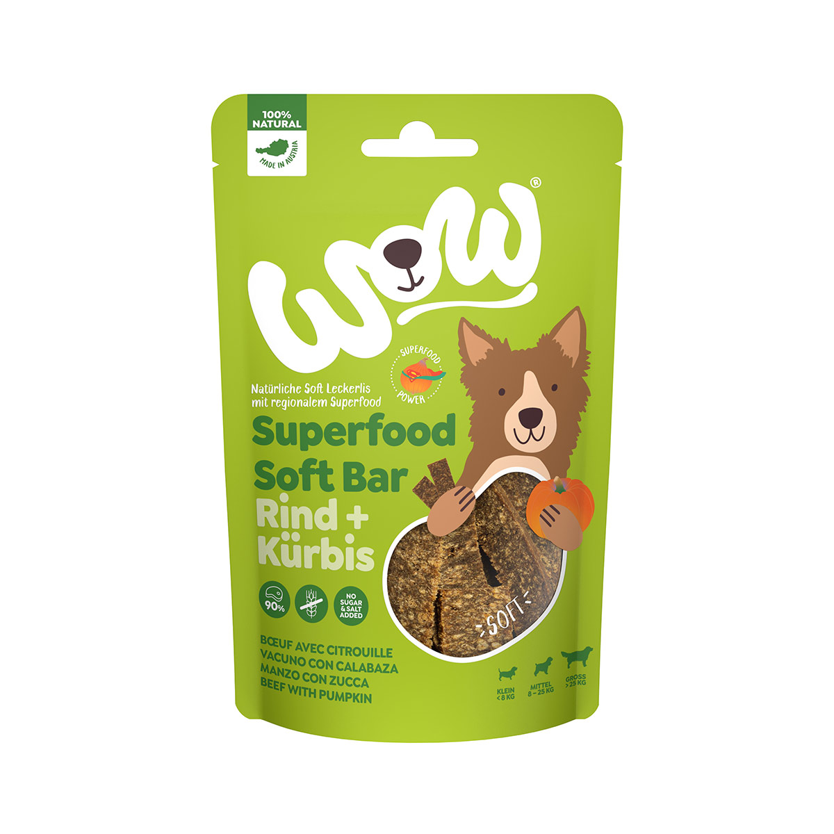 WOW SUPERFOOD Soft Bar hovězí maso s dýní 150 g