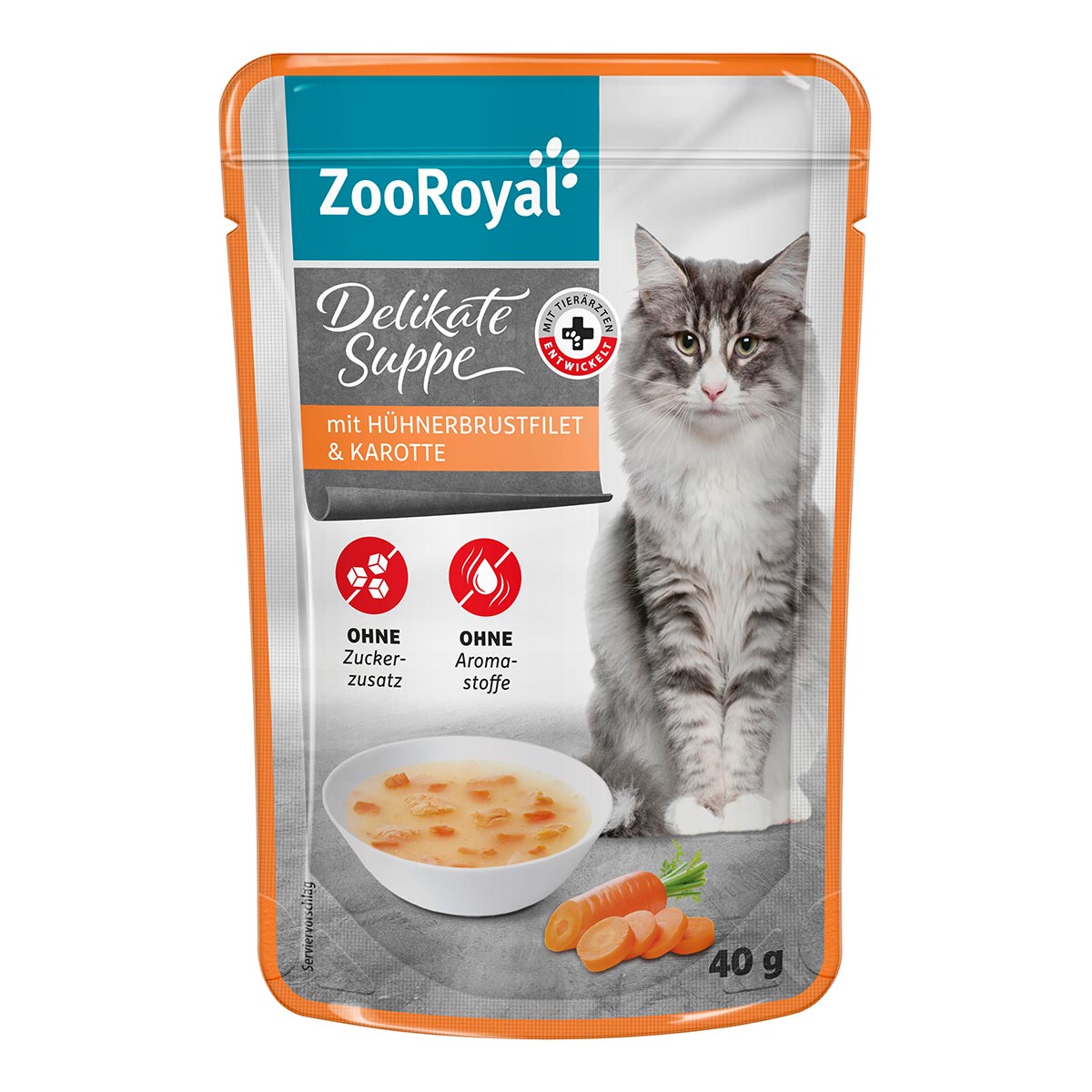 ZooRoyal Delikate Suppe Hühnerbrustfilet und Karotte 32x40g