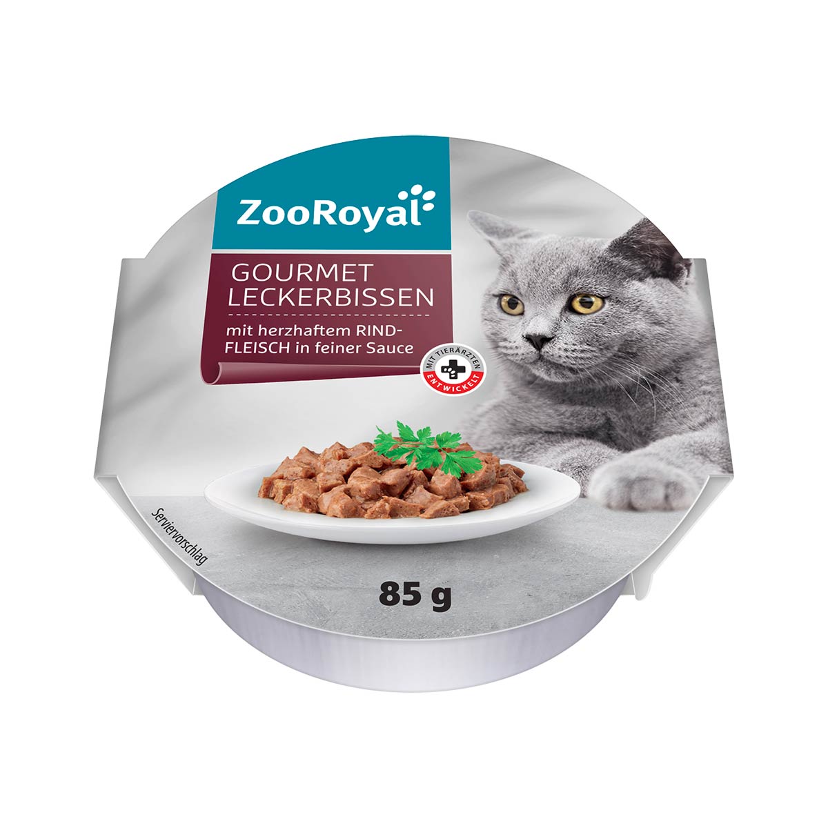 ZooRoyal Gourmet Leckerbissen mit herzhaftem Rindfleisch in feiner Sauce 12x85g
