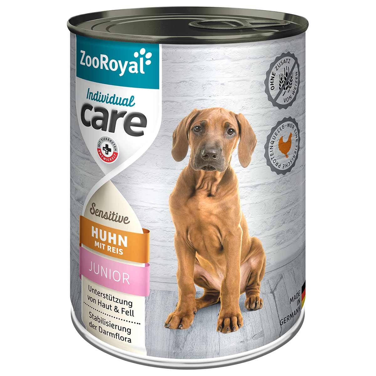ZooRoyal Individual care Sensitive Junior Huhn mit Reis 12x400g