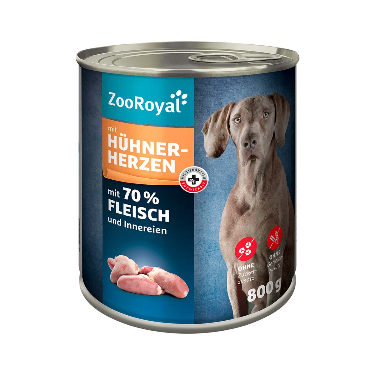 ZooRoyal mit Hühnerherzen 6x800g