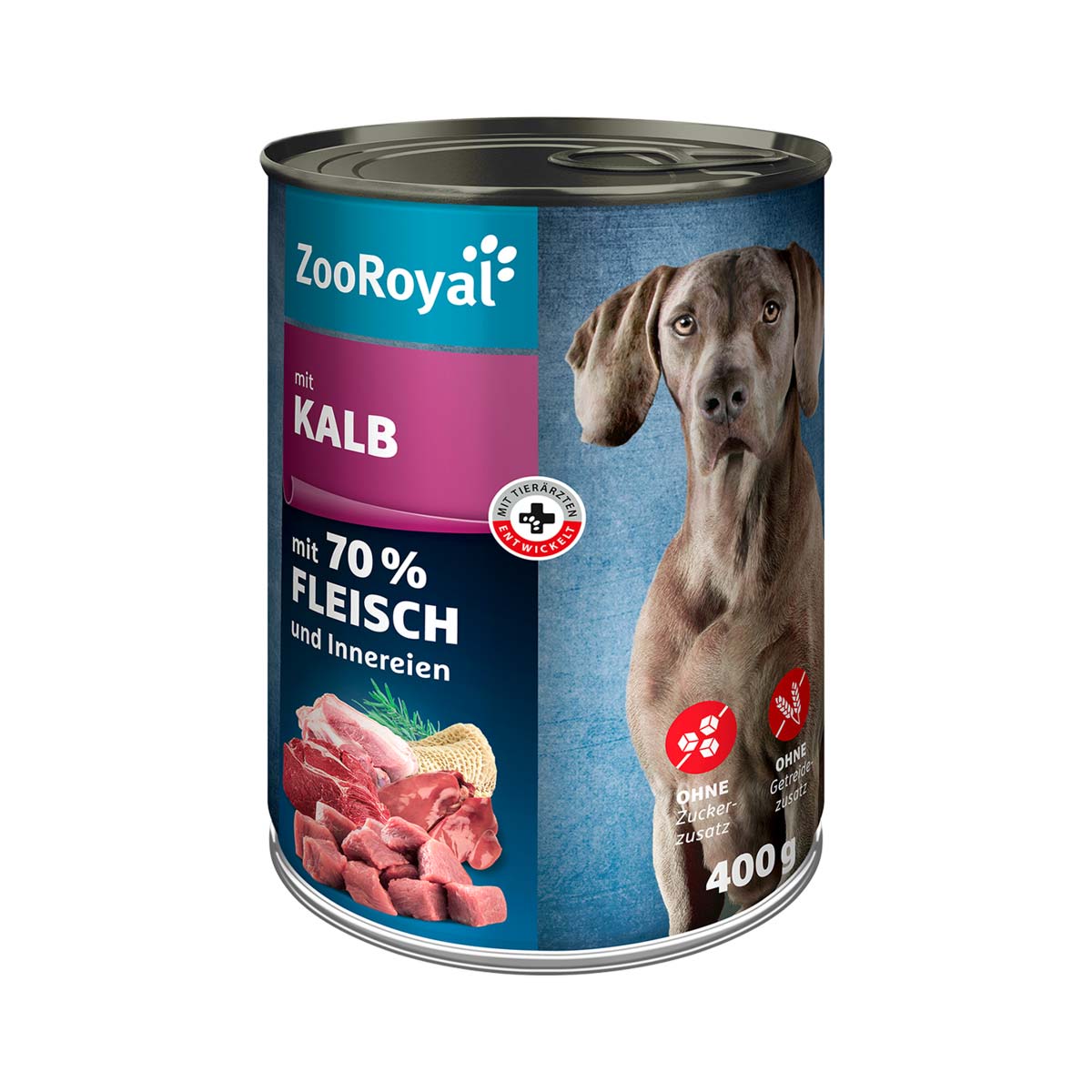 ZooRoyal Hunde-Nassfutter mit Kalb 6x400g