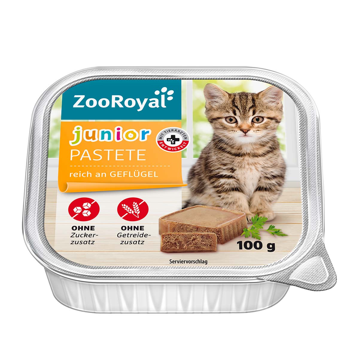 ZooRoyal Junior-Pastete reich an Geflügel 16x100g