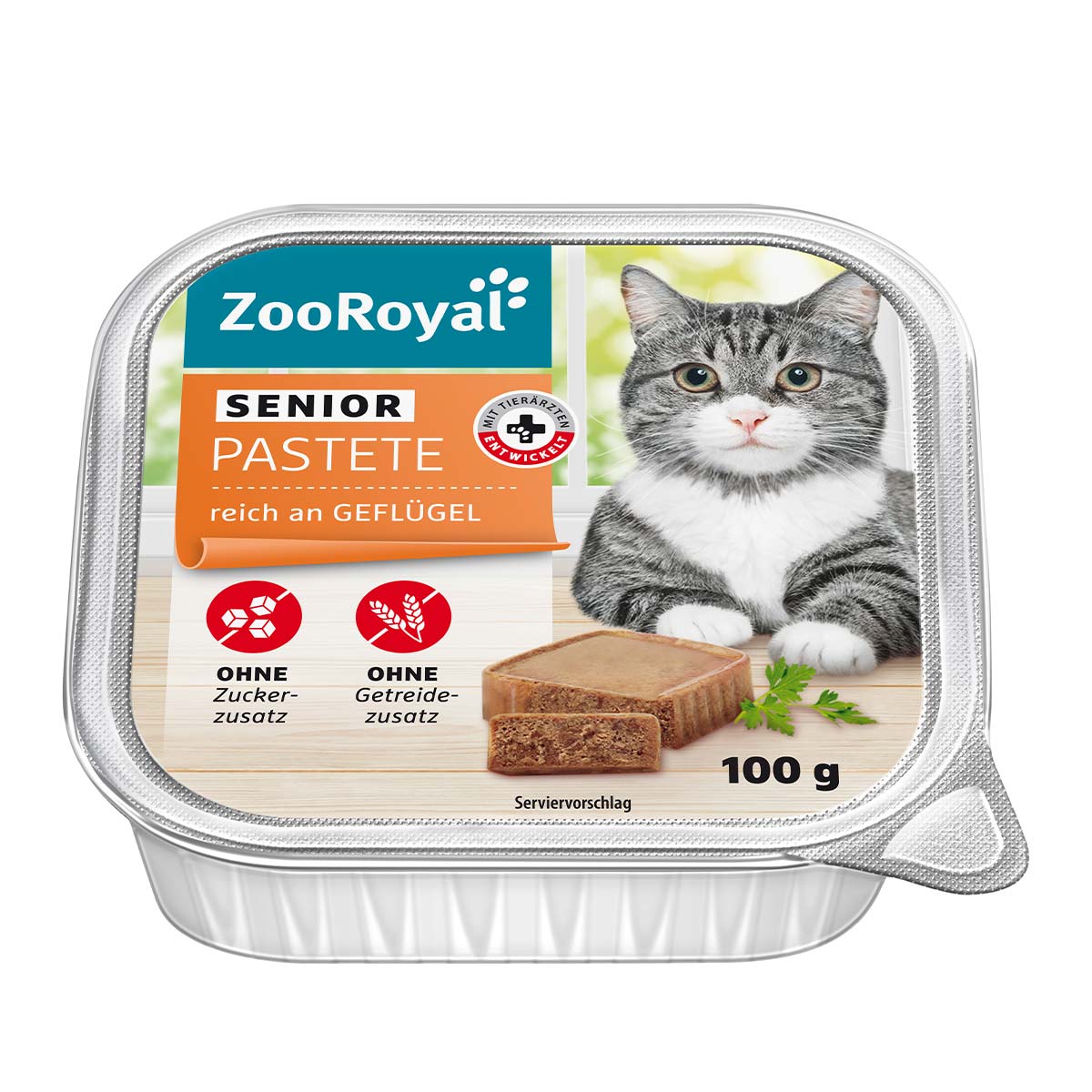 ZooRoyal Senior-Pastete reich an Geflügel 32x100g