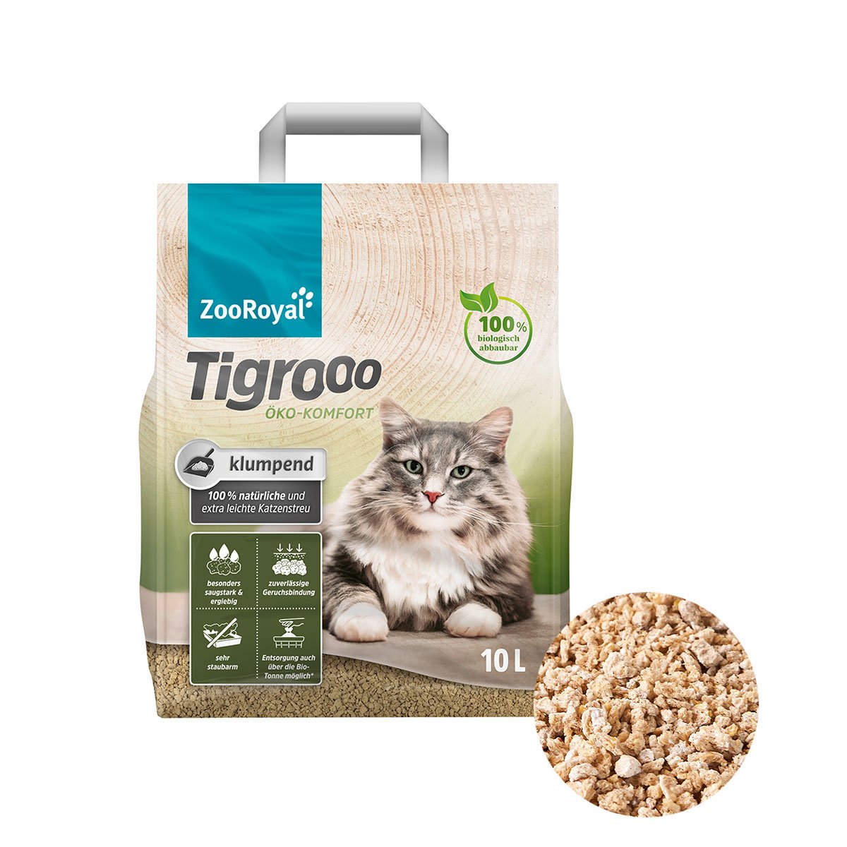 ZooRoyal Tigrooo Öko-Komfort Klumpstreu 10 Liter