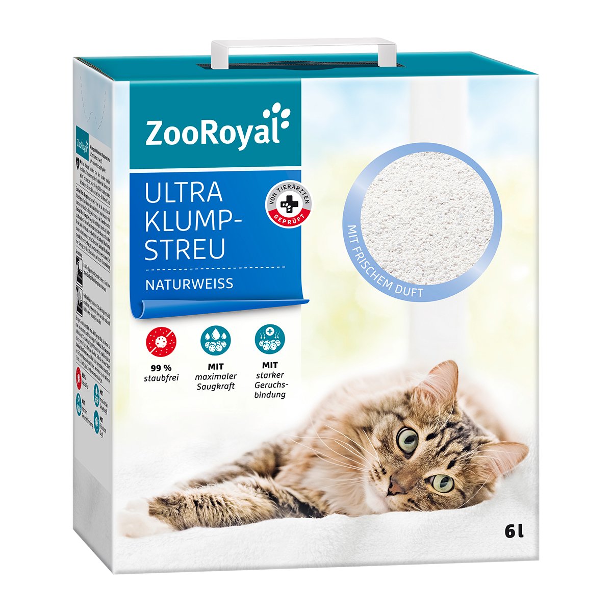 ZooRoyal Ultra Klump-Streu mit frischem Duft naturweiss 6 Liter