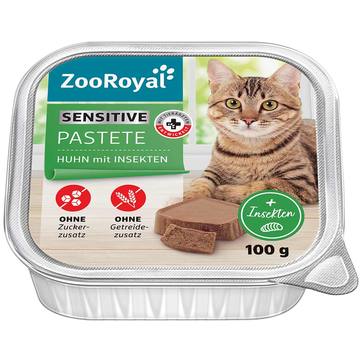 ZooRoyal Pastete Sensitiv Huhn mit Insektenprotein